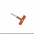 Orange T Handle Corkscrew Tool With Metal Spiral For Wine Bottles
