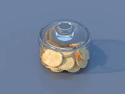 Transparent Glass Jar With Airtight Lid For Storing Cookies And Snacks 3d model