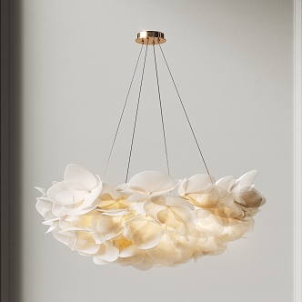 Cream wind chandelier decorative chandelier light yarn chandelier petals chandelier art chandelier shaped chandelier 3d model