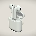 White Wireless Earbuds With Open Charging Case And Modern Sleek Design 3d model