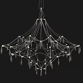 Crystal Chandelier With Sparkling Lights And Hanging Pendants For Elegant Home Decor