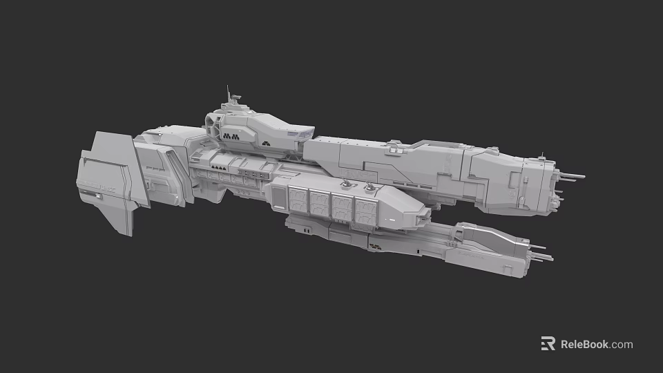 Detailed Military Warship 3D Model With Hull Structure And Weapon Systems 3d model