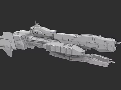 Detailed Military Warship 3D Model With Hull Structure And Weapon Systems 3d model