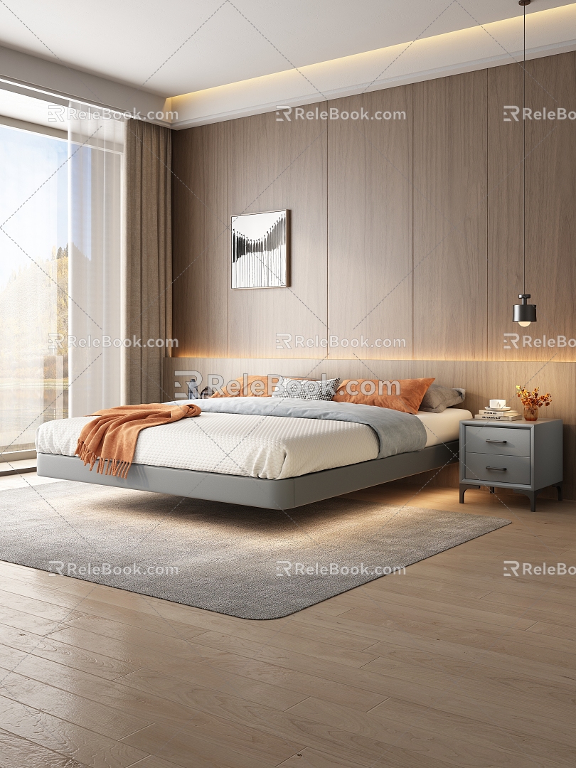 Simple Tatami Suspension Bed 3d model