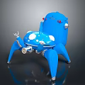 Blue Sci Fi Multi Legged Game Movie Character With Red Eyes And Silver Components 3d model