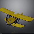 Aerospace Themed Yellow Biplane Model Featuring Detailed Wings And Aerodynamic Design
