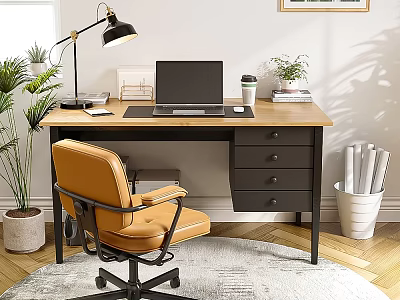 Modern office desk and chair office desk and chair combination 3d model