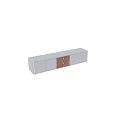 Sleek Grey TV Stand With Wood Grain Drawers And Spacious Storage For Modern Living Room