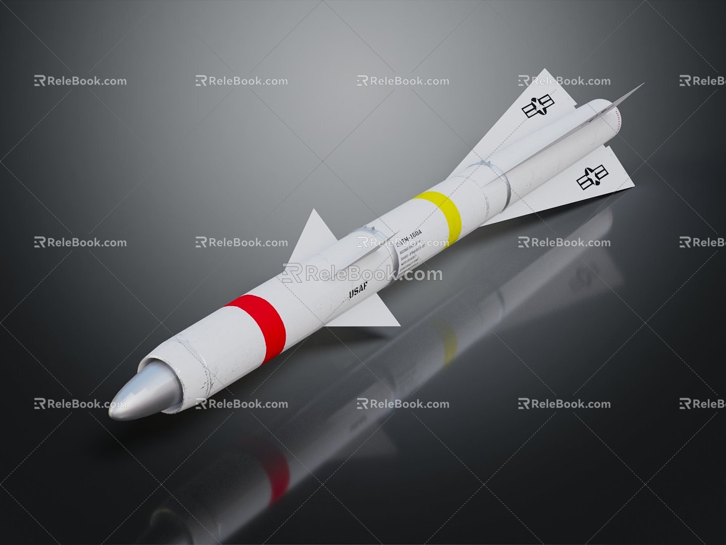 Modern rocket missile realistic cartoon model