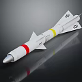 Modern rocket missile realistic cartoon 3d model
