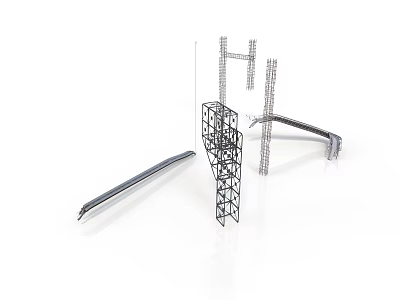 Industrial Steel Structure Equipment With Metal Support Frames And Components 3d model