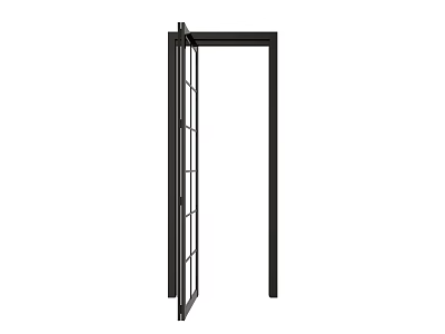 Modern Interior Glass Partition With Metal Frame And Transparent Panels 3d model