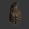 Vintage Rusty Metal Hand Grenade With Textured Surface And Pull Ring 3d model