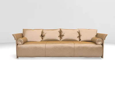Modern three-seat sofa leather sofa 3d model