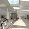 Modern Shopping Mall Lobby Interior Design Featuring Glass Skylight Escalators And Bright Lighting