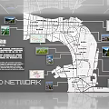 Detailed Land Network Map With Routes And Surrounding Landscape