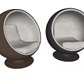 Spherical Bean Bag Chairs With Cream And Silver Design For Modern Living Room