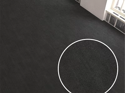Black Carpet On Floor With White Circular Marking Design Detail 3d model