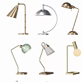 Various Modern Table Lamps With Creative Shapes And Different Color Designs 3d model