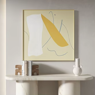 Modern minimalist retro abstract decorative painting 3d model