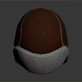 Ancient Medieval Weapon Armor Helmet Featuring Gray Brown Leather Stitching and Vintage Design