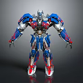 Mechanical Robot Character With Blue Red Silver Armor And Detailed Design 3d model