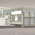 Elegant Modern Boutique Interior With Glass Shelves Display Items And Warm Lighting Decor