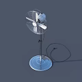 Pedestal Air Conditioner Fan with Metal Blades and Silver Base Power Cord