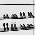 Fashionable Women's Shoes Displayed on Shelves with Various Styles and Designs