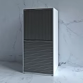 Sleek Modern Wardrobe Interior Design With Gray Vertical Panels And White Frame