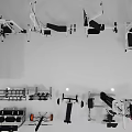 Fitness Gym With Hanging Ropes Workout Machines And Strength Training Equipment