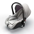 Modern Comfortable Baby Car Seat With Gray Cushion Red Canopy And Black Frame