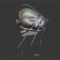 Futuristic Smart Machine With Spherical Body And Mechanical Arms On Textured Circular Base