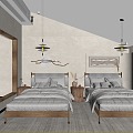 Quiet Room Homestay Hotel 3d model