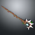 Detailed Fantasy 3D Magic Staff Model With Gemstone And Vine Decorations