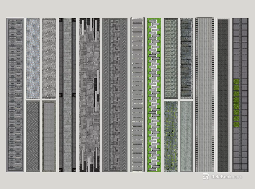 Garden Path Paving Design With Various Patterns And Material Options For Gardens 3d model