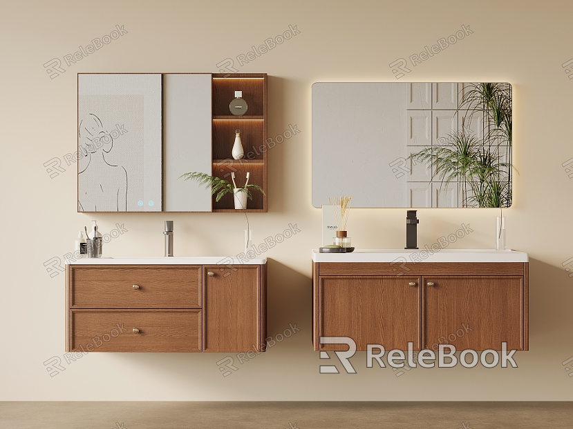 Middle Style Bathroom Cabinet model