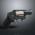 Classic Black Revolver With Engraved Flower Pattern On Grip And Metal Cylinder Design Features