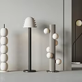 Contemporary Floor Lamps With Spherical Elements Conical Shades And Cylindrical Design For Interior Decor