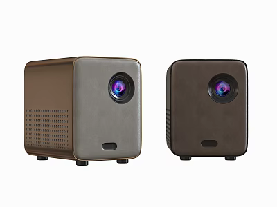 Projection Monitoring Two Projector Devices With Different Color Styles And Compact Design 3d model