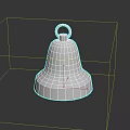 Golden Metallic Bell With Decorative Pattern And Shiny Surface On Dark Background