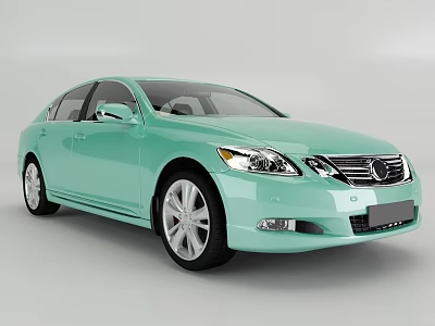 Mint Green Sedan Car With Modern Exterior Design And Alloy Wheels 3d model