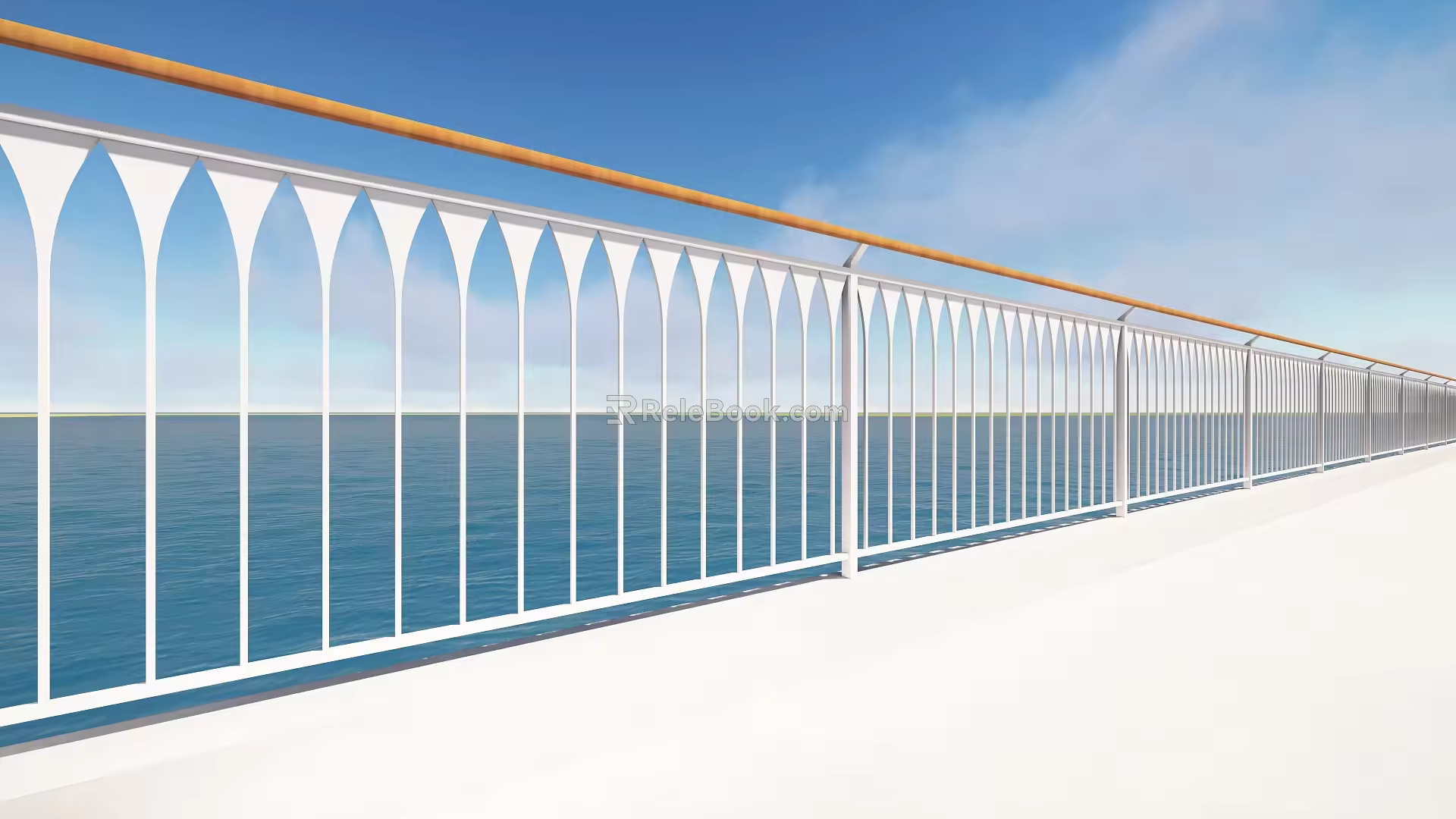 Modern fence net red characteristic railing 3d model