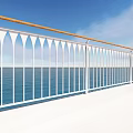 Modern fence net red characteristic railing 3d model