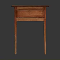 Classic Wooden Side Table With Red Top Single Drawer And Light Wooden Legs