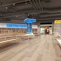 Modern Retail Store With Fresh Products Signage And Spacious Shelf Display Areas