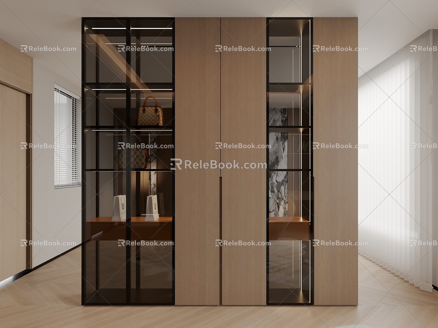 Decorative Cabinet Storage Cabinet Bag Cabinet Glass Cabinet 3d model