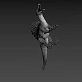 Realistic Spinosaurus Dinosaur With Open Mouth And Sailback Scaly Skin