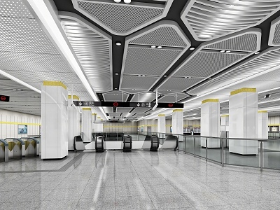 Modern Metro Station 3d model