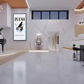 Modern Piano Store Interior With Display Area Poster And Lighting Elements 3d model
